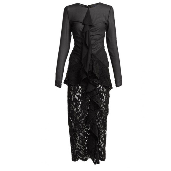 knee length dresses for ladies Proenza Schouler Rib Knit Lace Dress